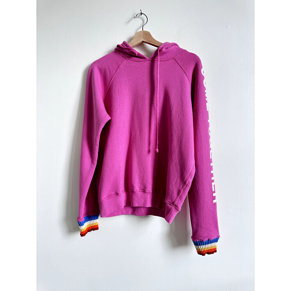 Spiritual Gangster Women's Rainbow Classic Raglan Yoga Hoodie In Pink Size XS
